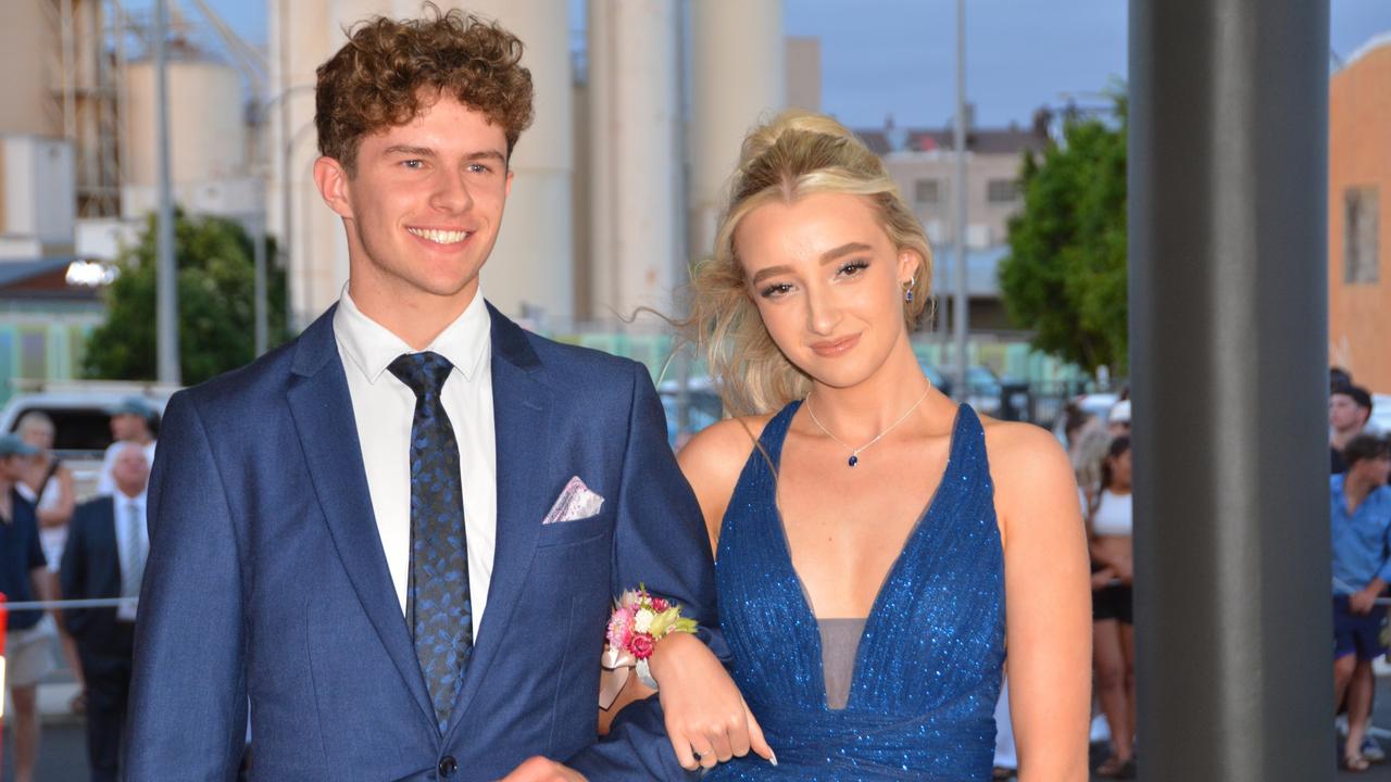 Toowoomba school formals. At the 2023 St Ursula's College formal is graduate Emily Matthews-Swadling with her partner. Picture: Rhylea Millar