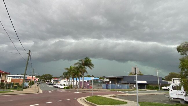 The severe storms from Redcliffe. Picture: Curtis Bayne