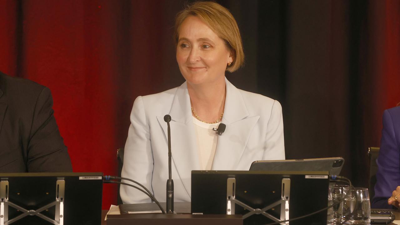 Qantas CEO Vanessa Hudson at the airline’s AGM in Hobart. Picture: Nikki Davis-Jones