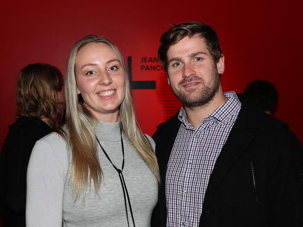 Dark Mofo “A Journey to Freedom” exhibition opening at TMAG. Abigail Rothery, of Sandy Bay, left, and Huw Peacock, of Rose Bay. Picture: SAM ROSEWARNE