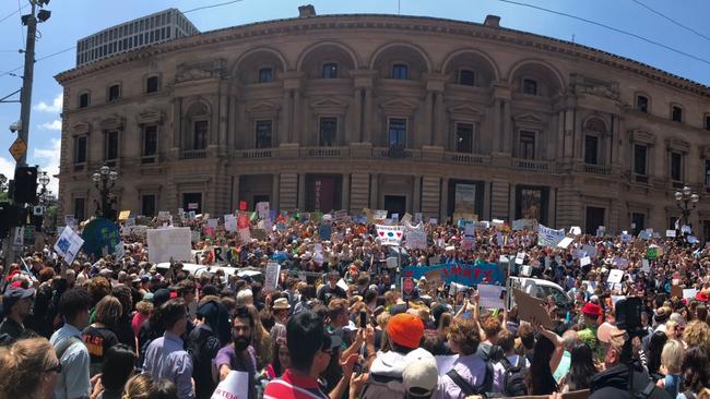 Students protest in Melbourne late last year.