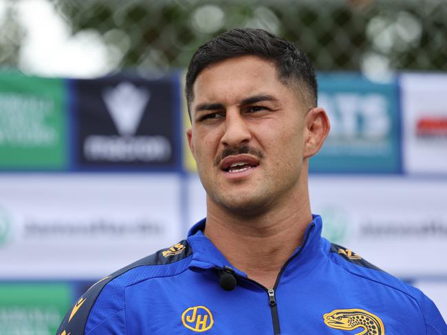 DAILY TELEGRAPH. MARCH 12, 2025.Pictured is Parramatta Eels player Dylan Brown during a media call at Eels HQ in Kellyville today. Picture: Tim Hunter.