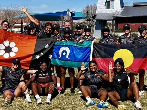 NRL NT Titans women performing at Las Vegas Nines.