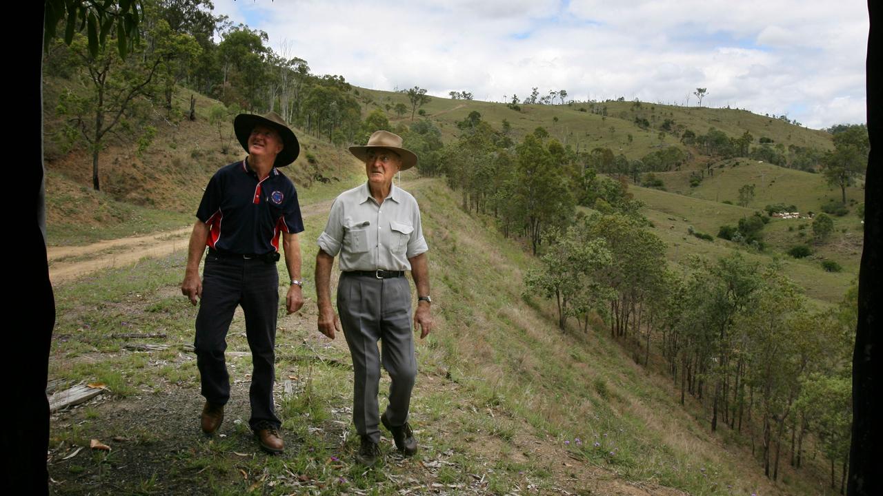 19/10/2007 BCM Bike track running along the old railway line from Linville to Blackbutt. ltr CEO Kerry Mercer and Nanango Shire Mayor Reg McCallum Pic: Sarah Marshall