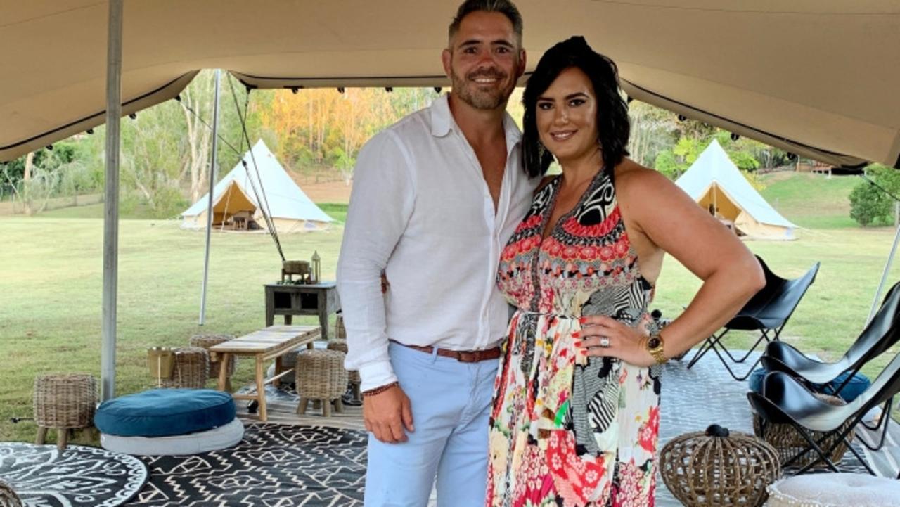 Former Broncos great Corey Parker and wife Margaux enjoy the glamping experience of Pitch Luxury Camping.