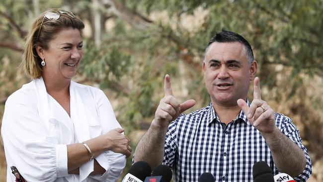 NSW Deputy Premiere John Barilaro and Minister for Water Melinda Pavey. Picture: Dylan Robinson