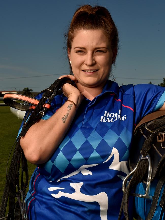 Horse trainer Georgie Holt at the Townsville turf Club. Picture: Evan Morgan