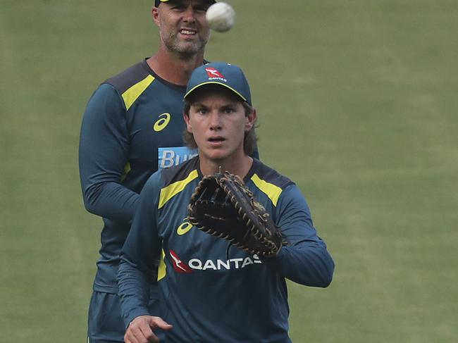 Adam Zampa at a training session in Mumbai. Picture: AP