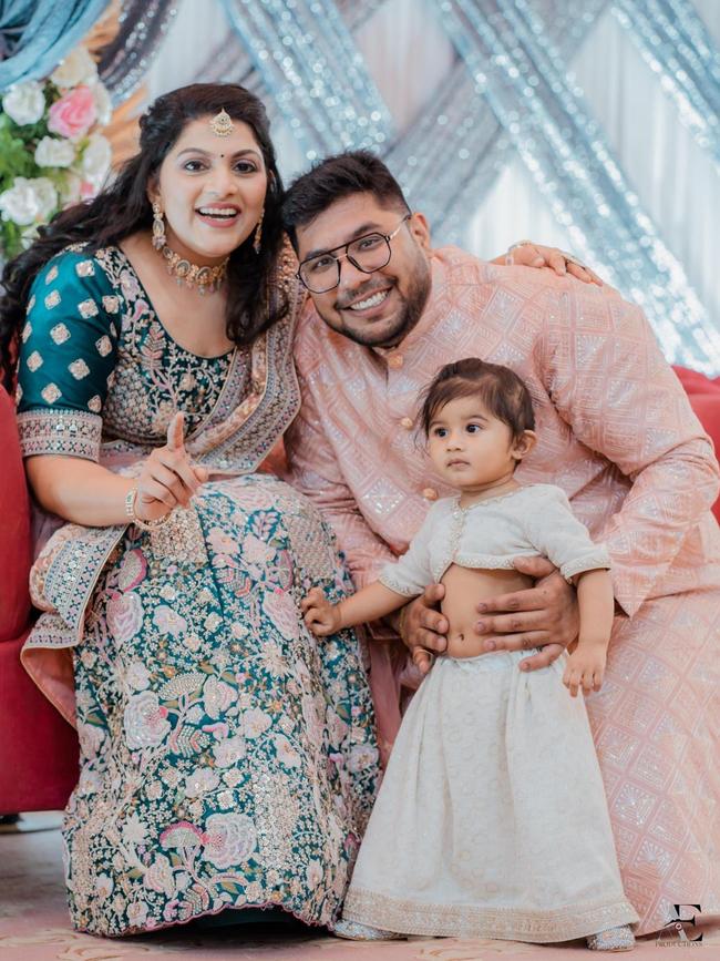 Friendly Grocer Slade Point owners Kush Hariya and Dhwani Visariya with their daughter Zoe. Photo: Contributed