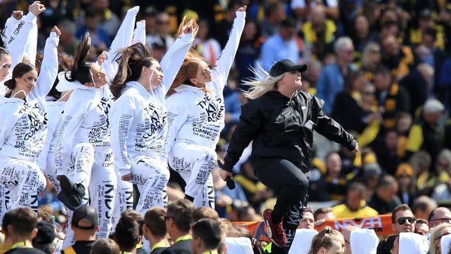 Tones and I performs before last year’s Grand Final. Picture: Mark Stewart