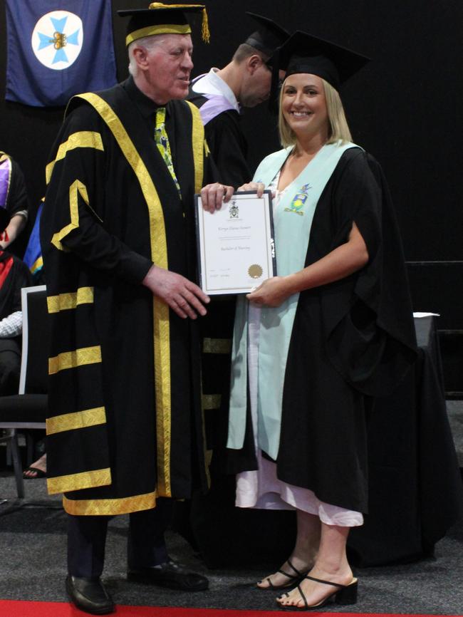 Kirryn Stewart graduated with a Bachelor of Nursing at the CQUniversity graduation ceremony in Bundaberg on December 14, 2023.
