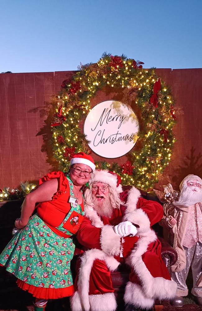 Kelly Rose with Santa: Caboolture Christmas carols 2023.