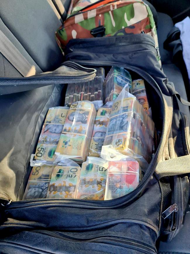 $3m cash was found in two sports bags on the back seat of a car driven by Kelly Anne Kucan, in which David John Kucan was also travelling.