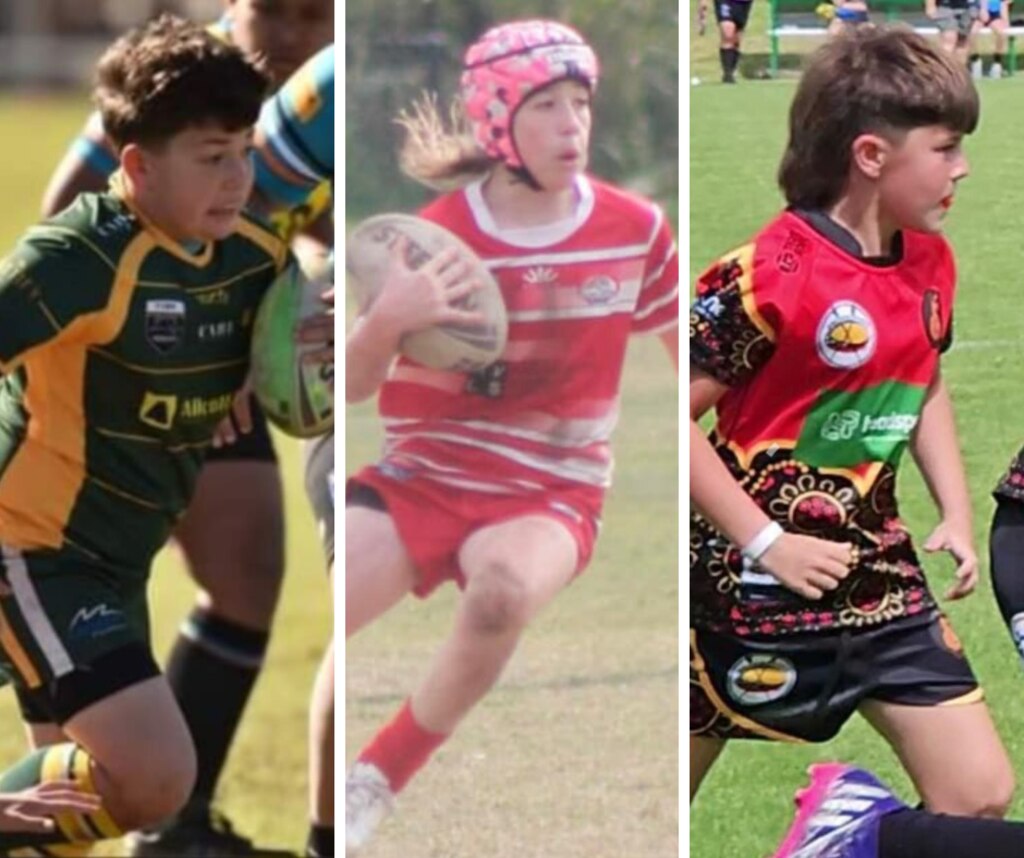 Romeo Cavanagh, Jojo Hung and Rivah Bell of Gomeroi Roos. Pictures: Scott Morris Photography, Contributed