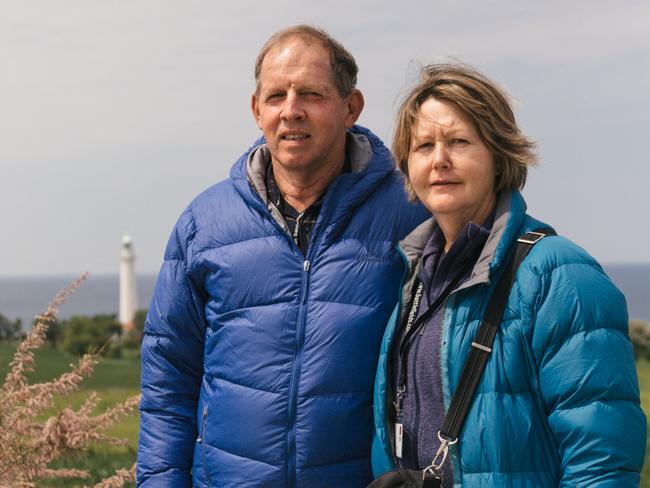 Peter and Lyn Schuh during a visit to the war memorials on the Gallipoli peninsular on a personal journey tracing the grave and life of a distant relative.