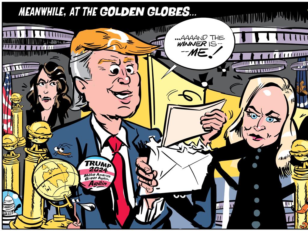 2 March. Trump makes a comeback speech on the day of the Golden Globes film awards. It seems he is launching his 2024 re-election campaign