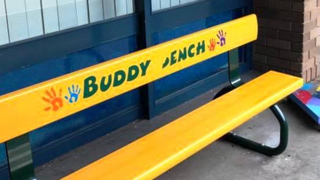 The Buddy Bench is a safe space for children that are feeling lonely, upset or isolated in the playground.