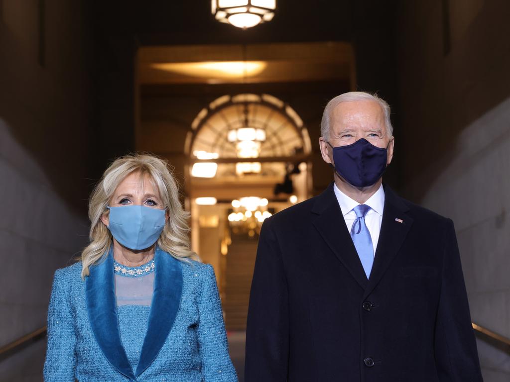 Joe Biden and Dr Jill Biden arrive at the inauguration ceremony on the West Front of the US Capitol in Washington, DC. Picture: Getty Images