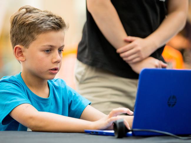 Chase Harvey, 8, of Mosman, took part in Westfield Chatswood's Code Camp.