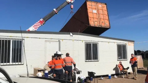 The union has accused a construction company of “covering up” unsafe and dirty working conditions at a NSW solar farm. Picture: ETU via NCA NewsWire