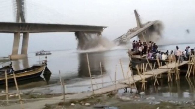 It was the second time the bridge had collapsed in just over a year. Picture: Twitter