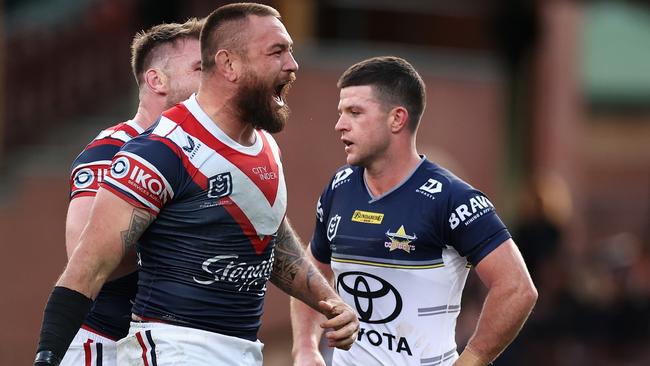 Roosters enforcer Jared Waerea-Hargreaves returns from injury for the Friday night blockbuster. Picture: Getty Images