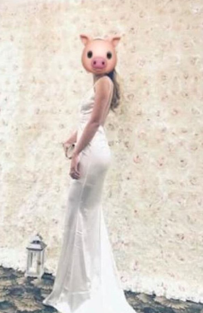 This photo of a wedding guest quickly went viral because of its similarity to a wedding gown. Picture: Reddit