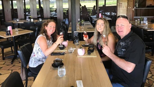 Nadene, Kyah and Graham McBride from Singleton – Mr McBride is in hospital, but his wife and daughter were killed in the bus crash.