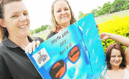 Andrea Bax, Mel Owen and Jemma Owen are looking forward to the start of Youth Week. Picture: Max Fleet