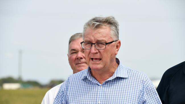 Member for Mundingburra, Les Walker, at the announcement of state and federal funding for Jet Zero's Sustainable Aviation Fuel project in Townsville. Picture: Shae Beplate.