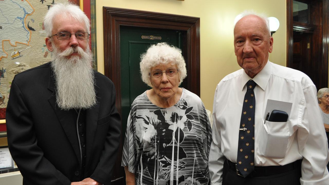 Stewart Macdonald (far right) with his wife, Hazel, and son, Malcolm.