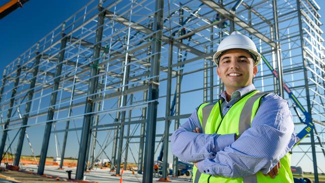 Thomas Foods International Group Engineering Manager Nekta Nicolaou at the building site for company's new abattoir near Murray Bridge. Picture: Supplied.