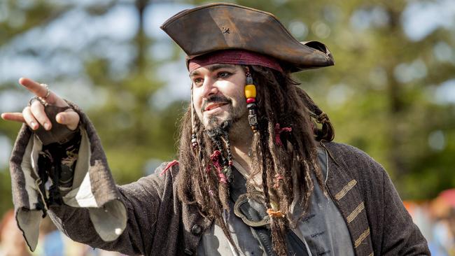 Captain Jack Sparrow at the Supanova parade in Broadbeach. Picture: Jerad Williams