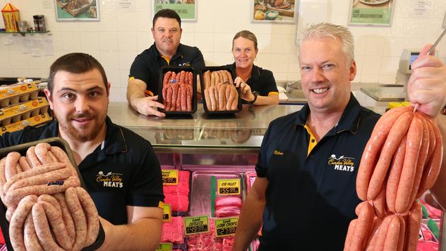 Joel Dahtler, Jamie Darley, Tania Mossman and Kelvin Fussell from Camden Valley Meats. Picture: Robert Pozo