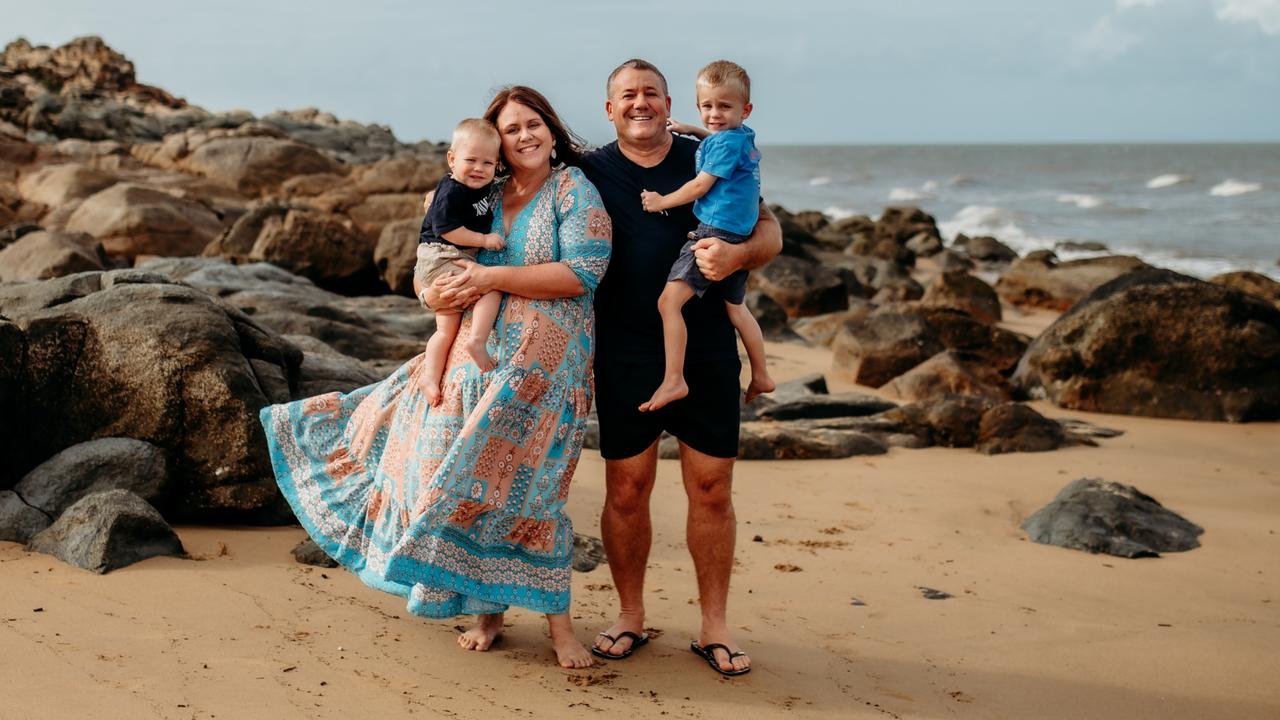 Sarah and Steve Willey with boys George and Tom enjoying time as a family. Mr Willey, a former non-professional athlete, is batting chronic traumatic encephalopathy (CTE). Picture: Supplied