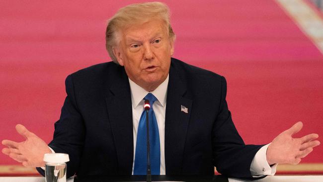 Donald Trump in the East Room of the White House in Washington on Tuesday. Picture: AFP