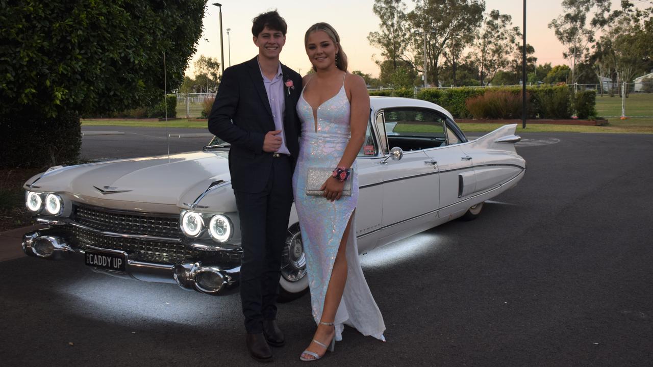 Sam Garside and Abby Marshall stunned out on the red carpet at Our Lady of Southern Cross College's formal for 2023. Picture: Emily Devon