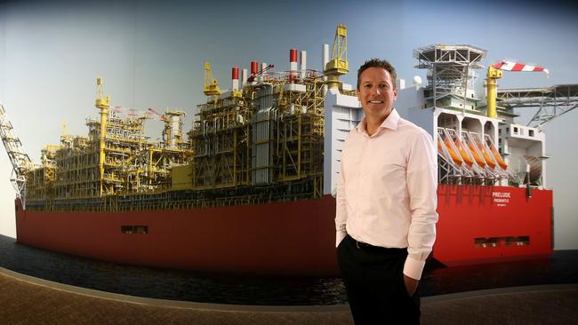 David Bird inside the Perth control centre for Shell’s Prelude floating LNG vessel. Picture: Colin Murty