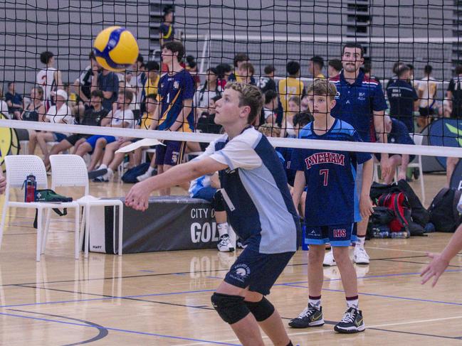 The Australian Volleyball Schools Cup is being played at the Gold Coast Sports and Leisure Centre in Carrara. Picture: Glenn Campbell