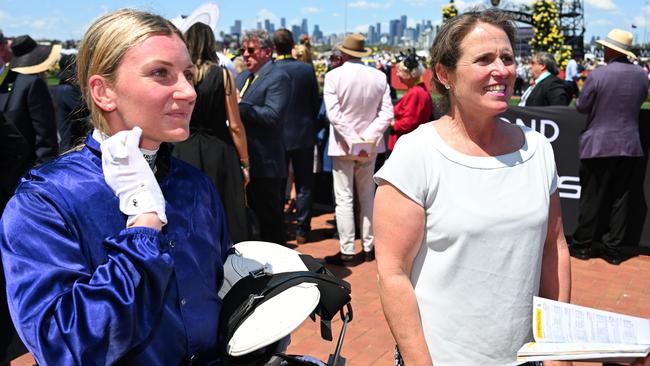 Jamie Kah (left) and trainer Oopy MacGillivray have enjoyed great success with qualified Melbourne Cup runner The Map. Picture: Getty Images