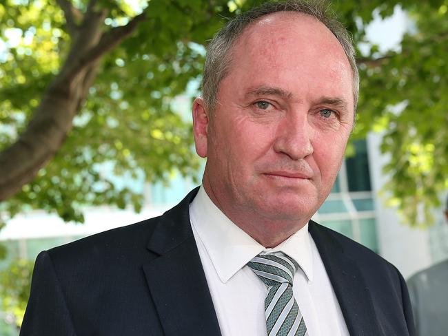 Barnaby Joyce during a press conference at Parliament House in Canberra. Picture Kym Smith