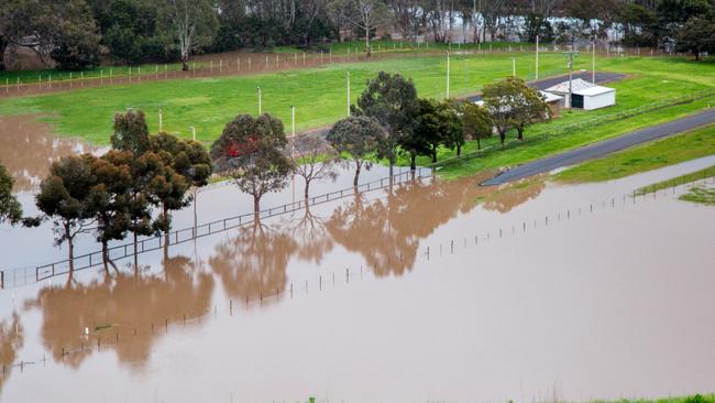 Floodwaters from the Glenelg River. Picture: Debbie Nolte