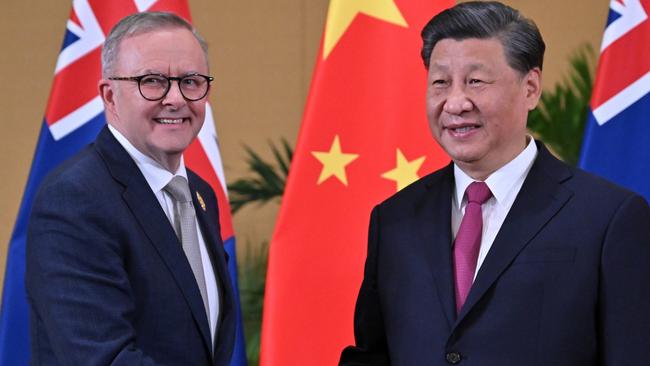 AustraliaÃ¢â¬â¢s Prime Minister Anthony Albanese meets ChinaÃ¢â¬â¢s President Xi Jinping in a bilateral meeting during the 2022 G20 summit in Nusa Dua, Bali, Indonesia, Tuesday, November 15, 2022. (AAP Image/Mick Tsikas) NO ARCHIVING