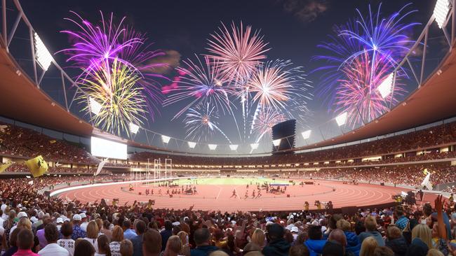 Supplied artist impression of the proposed Gabba redevelopment if Brisbane won the rights to the 2032 Summer Olympic Games