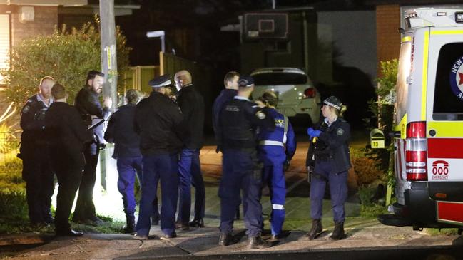 Police at the scene of the alleged fatal assault in Eastern Creek. Picture: Steve Tyson