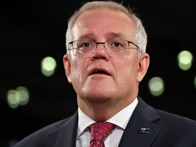 Scott Morrison won’t predict return to international travel. Picture: NCA NewsWire/Joel Carrett