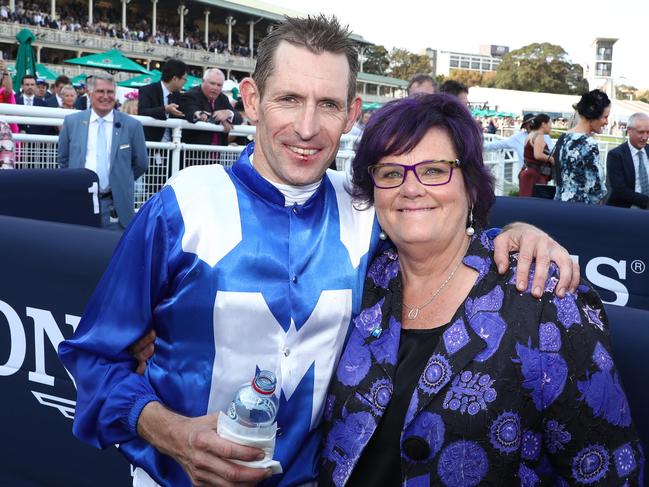 Jockey Hugh Bowman and Winx co-owner Debbie Kepitis. Picture: Getty Images