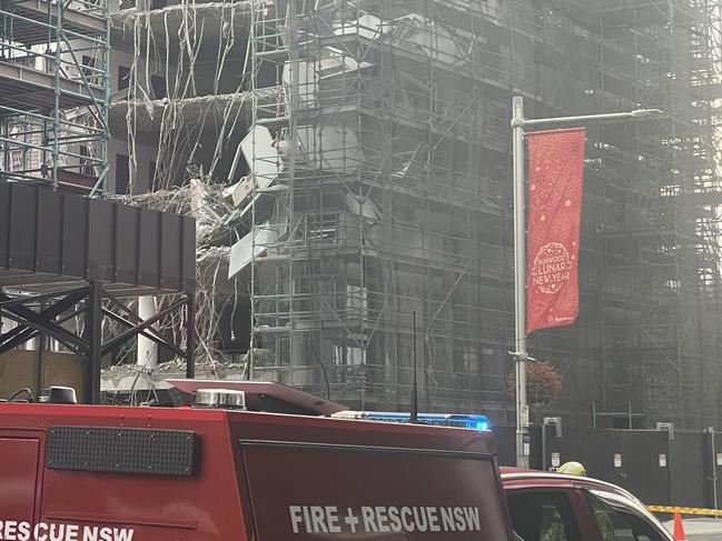 Part of the building that collapsed at Railway Pde Burwood.