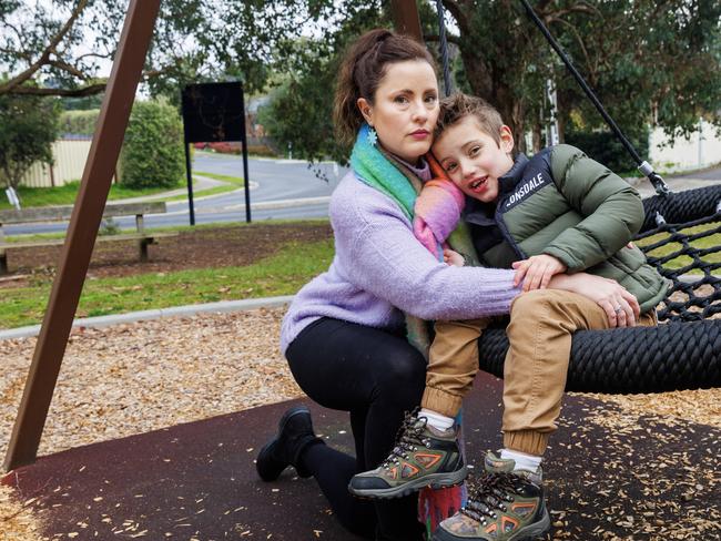 Ms Francis has started a petition to urge Banyule city councils to install more fenced more playgrounds to help protect special needs children. Picture: Aaron Francis.