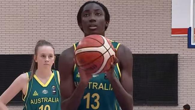 Ezi Magbegor registered a double-double in Australia’s historic win over America.